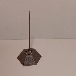 Vintage Office Cast Iron Hexagon Base Desktop Metal Receipt Multiple Use Spike